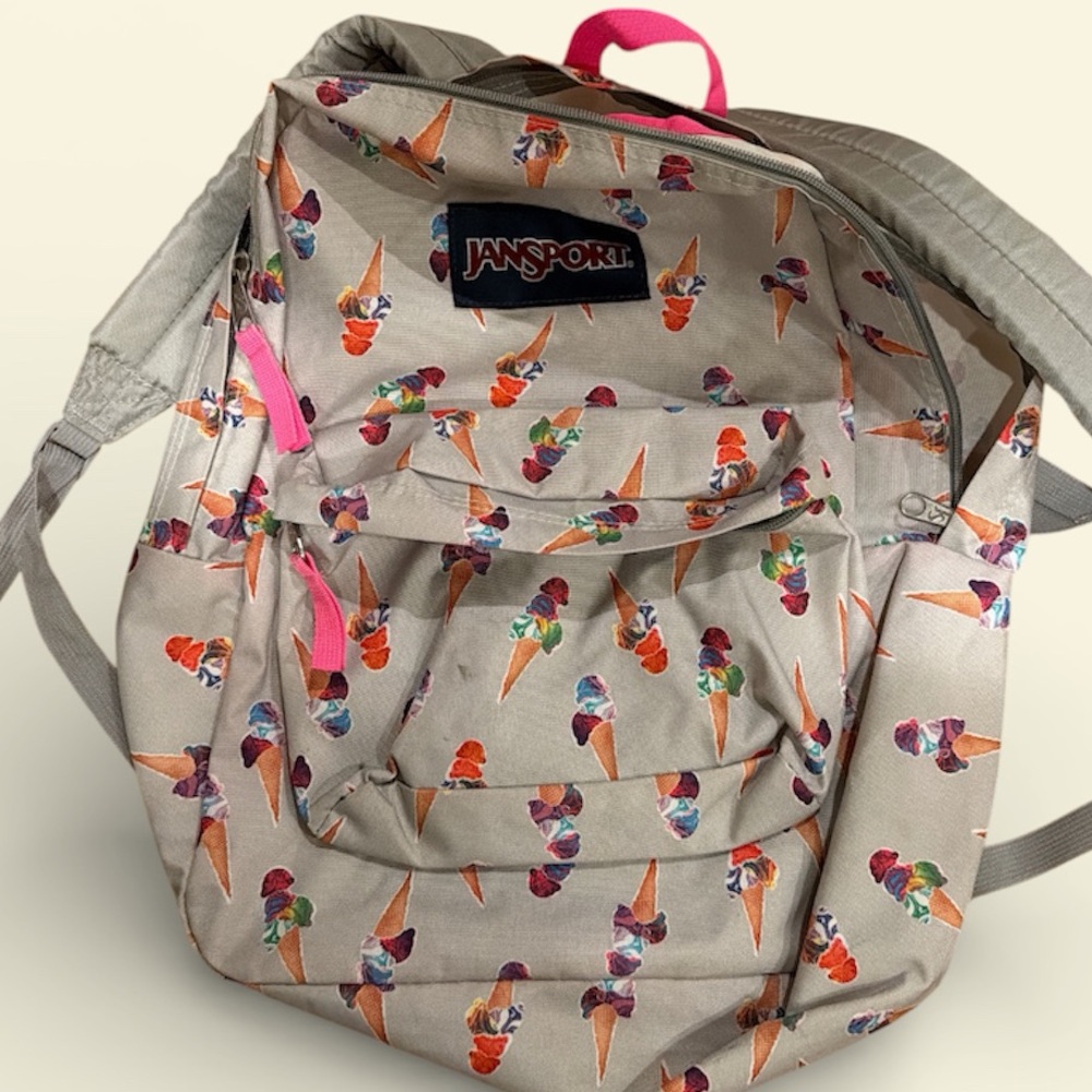 Jansport Ice Cream Cone Backpack - Gray and Pink Accents